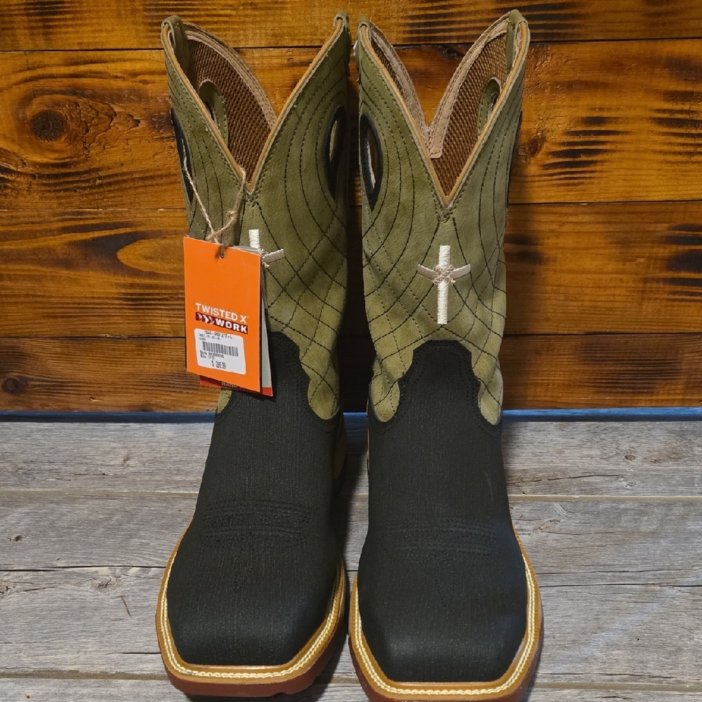 Twisted X Men's Black and Olive Western Boots